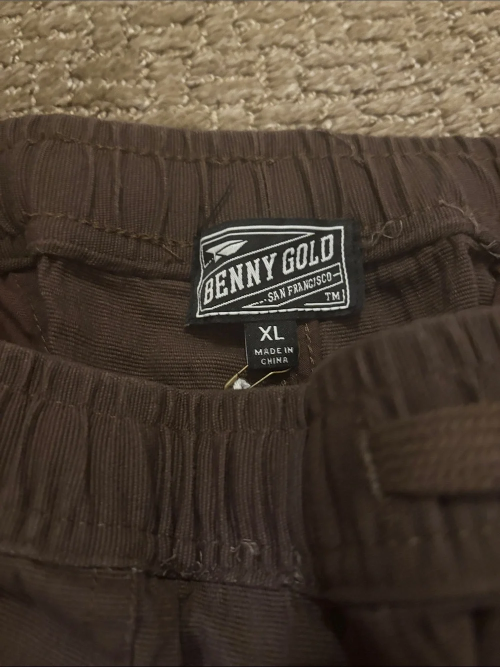 Benny Gold Men’s Brown Casual Shorts XL Elastic Waist Drawstring NWT Streetwear - Picture 2 of 7